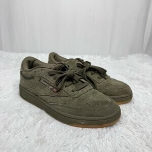 REEBOK / Club C 85 army green leather sneakers / M6 W7.5